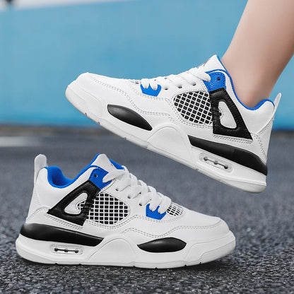 Baskets de basket-ball en cuir à lacets pour enfants, chaussures de skate plates décontractées, tennis pour enfants, qualité, mode, filles, garçons