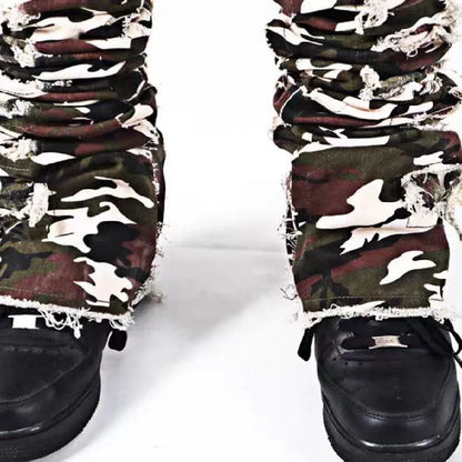 Kakan - New European and American Heavyweight Streetwise Stretch Patch Jeans for Men, High Street Straight Fit Long Jeans16-3001 - DOGOMET DIGITAL PLUS