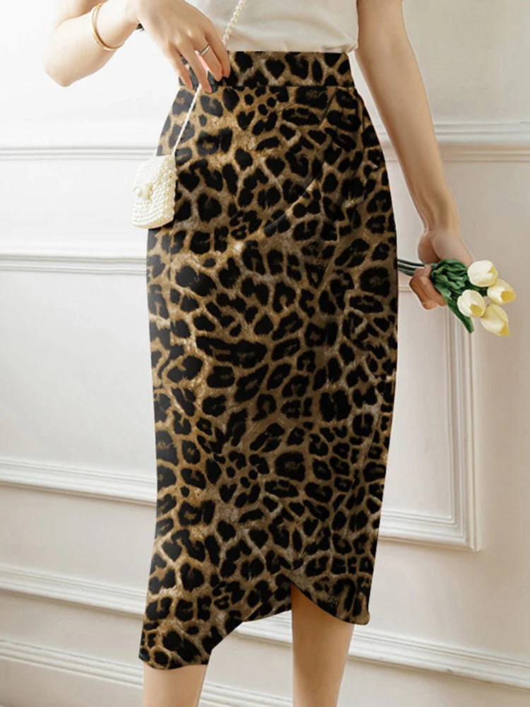 ZANZEA élégant taille haute Jupes femmes imprimé jupe longue robe 2023 été décontracté minceur Midi jupes Sexy asymétrique Faldas