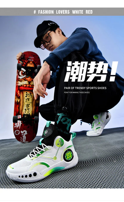 Nouvelles chaussures de basket-ball montantes chaussures de sport confortables et respirantes pour hommes et femmes athlètes d'entraînement chaussures d'étudiant décontractées