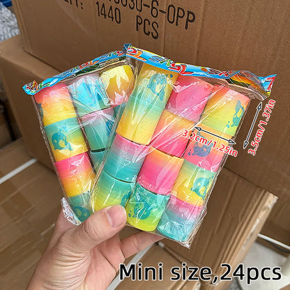 Rainbow Magic Springs Circle Toys Kids' Birthday Party Favors Friends Giveaway Small Gifts Pinata Fillers Flexible Funny Toy