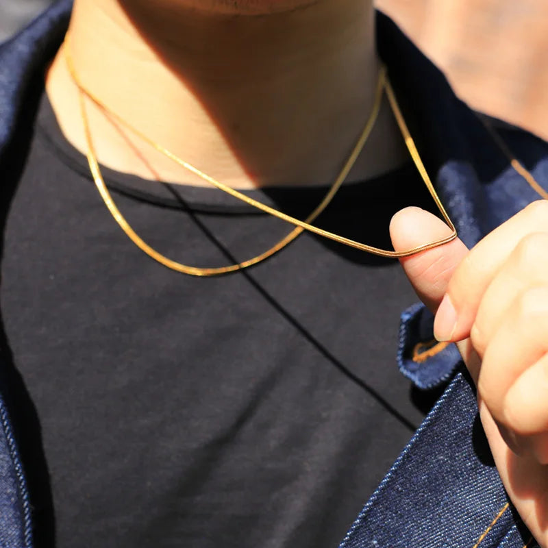 Men' Necklaces Homme Blade Chain For Men Stainless Steel Punk Choker Neck Chains Accessories Minimalist Jewelry Wholesale