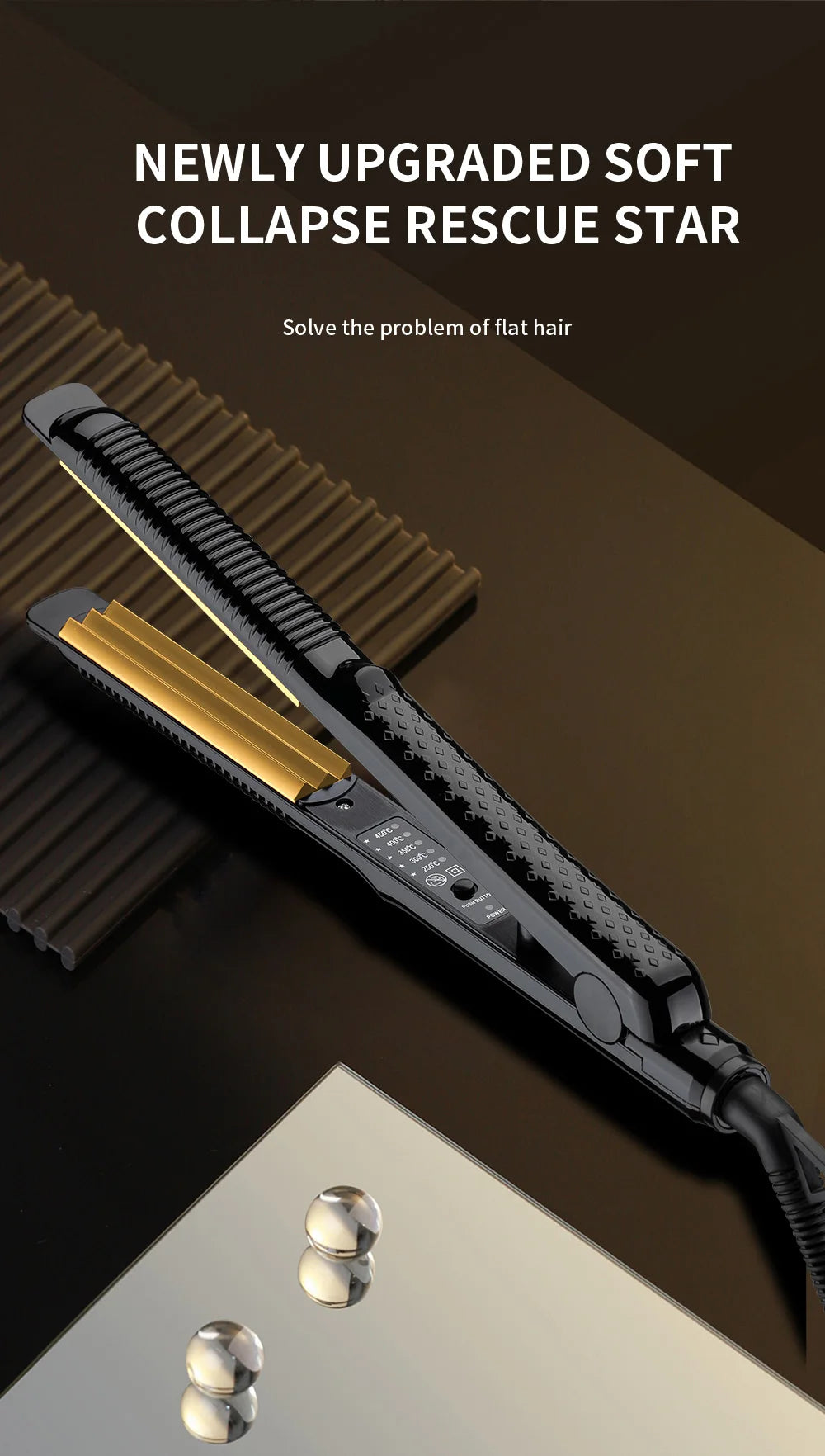 Fer à friser électrique, plaque ondulée, fer à friser, boucles, Volume, outils de coiffure