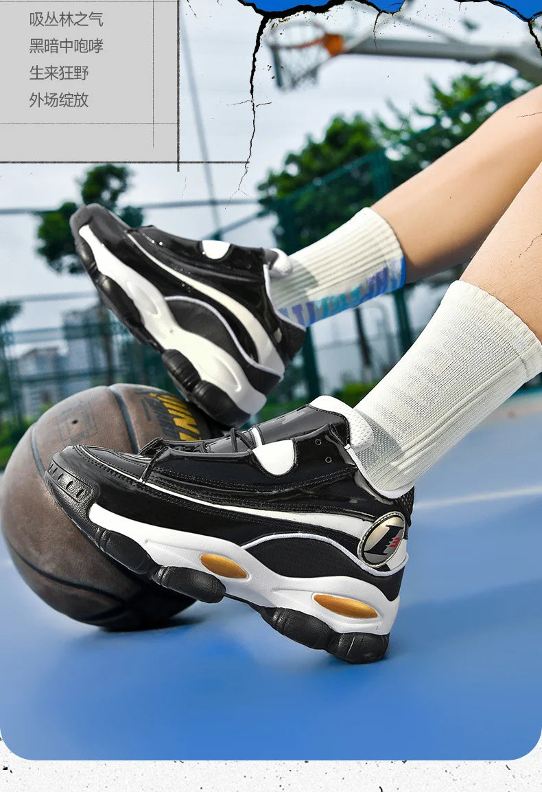 Chaussures de basket-ball pour hommes de haute qualité automne chaussures de sport en cuir plate-forme extérieure bottes de basket-ball professionnelles hommes chaussures d'entraînement