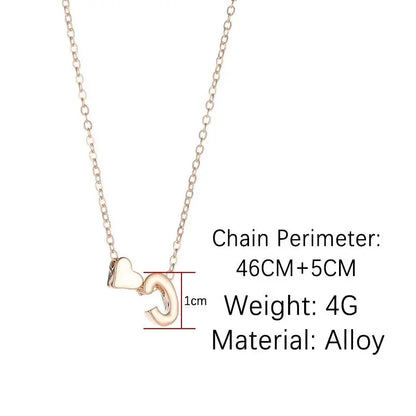 SUMENG-Collier avec Pendentif en Forme de Petit Cœur pour Femme, Bijou Délicat avec Initiales en Or et Argent, Ras du Cou avec Lettre et Nom, Cadeau à la Mode - DOGOMET DIGITAL PLUS