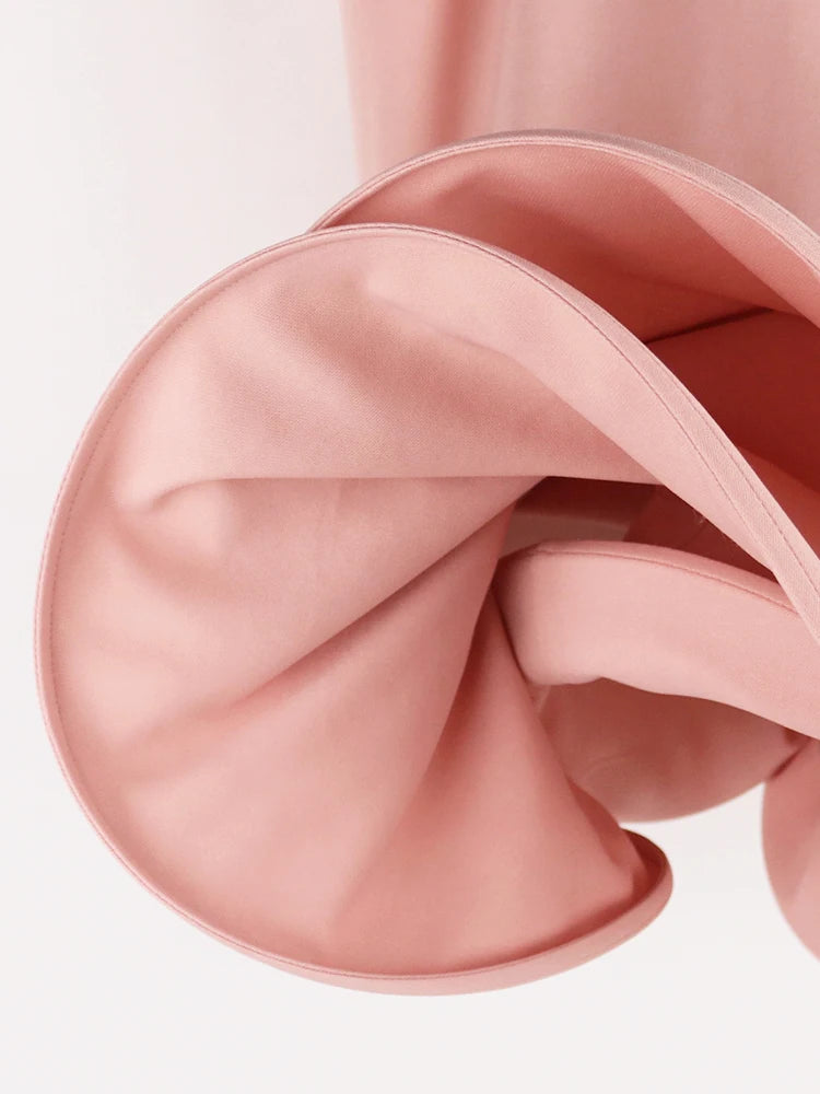 Women's Mermaid Skirt High Waist Pink Flared Trumpet Fishtail Sheath Elegant Ruffles Party Event Elastic Classy