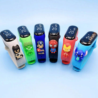 Montre étanche Marvel pour enfants, montres de dessin animé, affichage LED, électronique, numérique, cadeau de vacances, mode