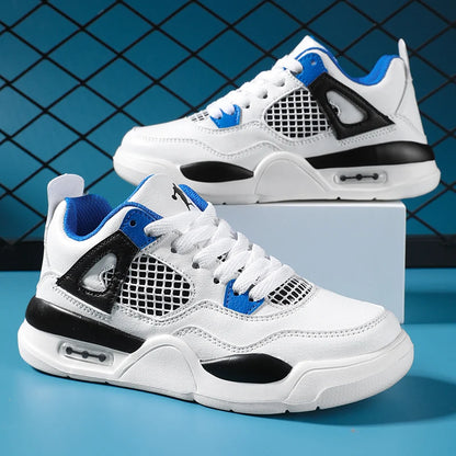 Baskets de basket-ball en cuir à lacets pour enfants, chaussures de skate plates décontractées, tennis pour enfants, qualité, mode, filles, garçons