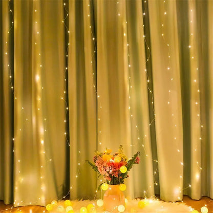 USB Curtain String Lights 8 Modes Fairy Light Christmas Halloween Garland Holiday Led Light Wedding Party Home Bedroom Decor