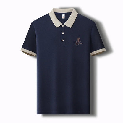Men's Embroidered Casual Fashion Short Sleeved POLO Shirt Summer Comfortable Top