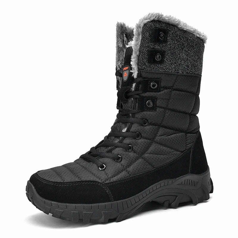 Bottes de neige rembourrées en velours pour hommes, bottes d'alpinisme en plein air, chaussures de randonnée chaudes, haut, tendance, hiver, nouveau, 2023