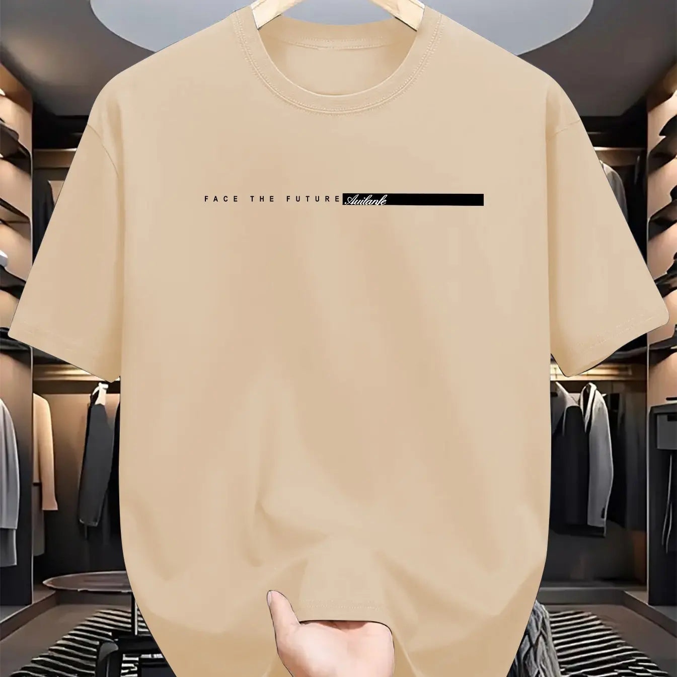 T-shirt à Manches Courtes et Col Rond pour Homme, Haut Décontracté, Coupe Ample, Grande Lettre Imprimée, Style High Street, Unisexe, Été, 100% Coton