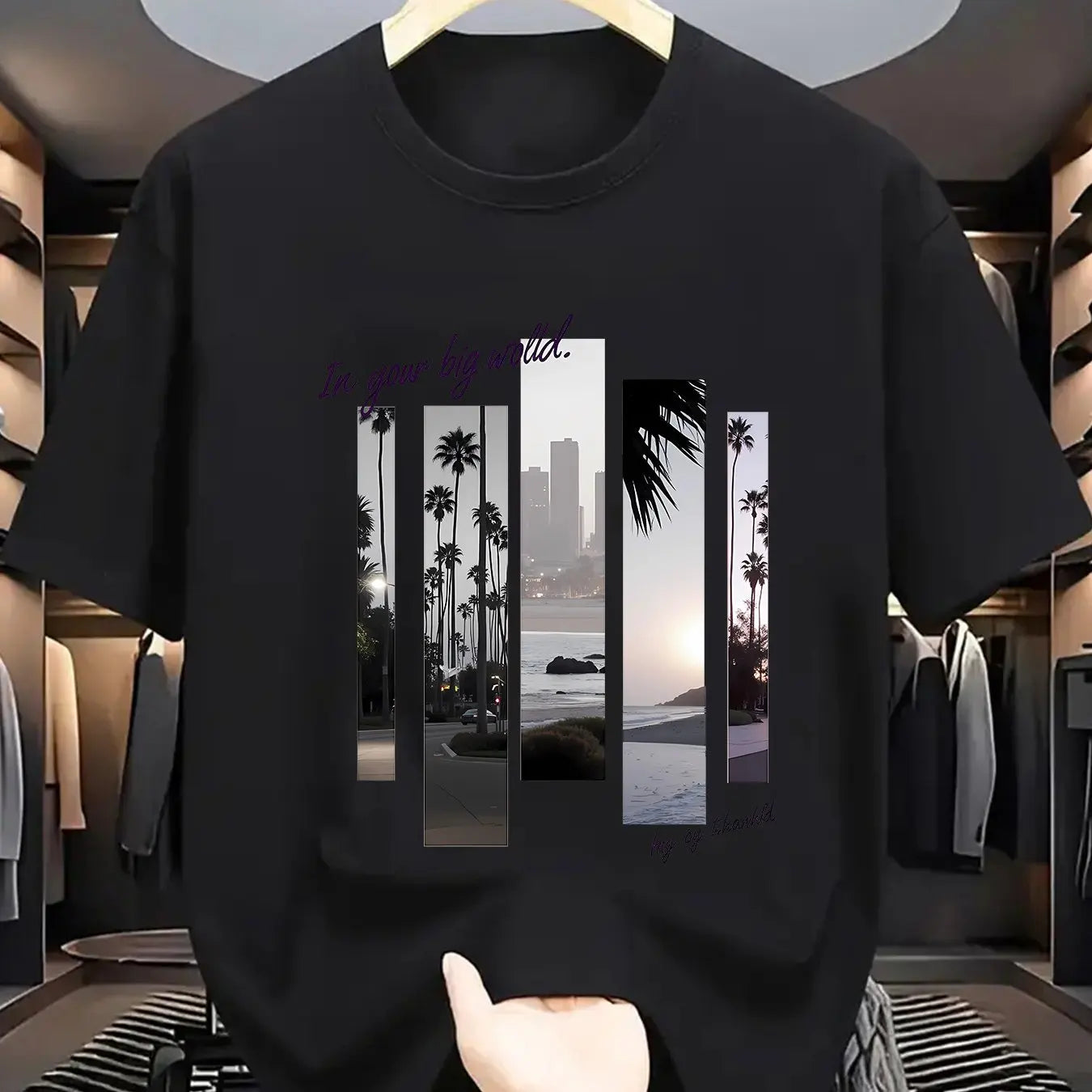 T-SHIRT MANCHES COURTES COL ROND HOMME, 100% COTON