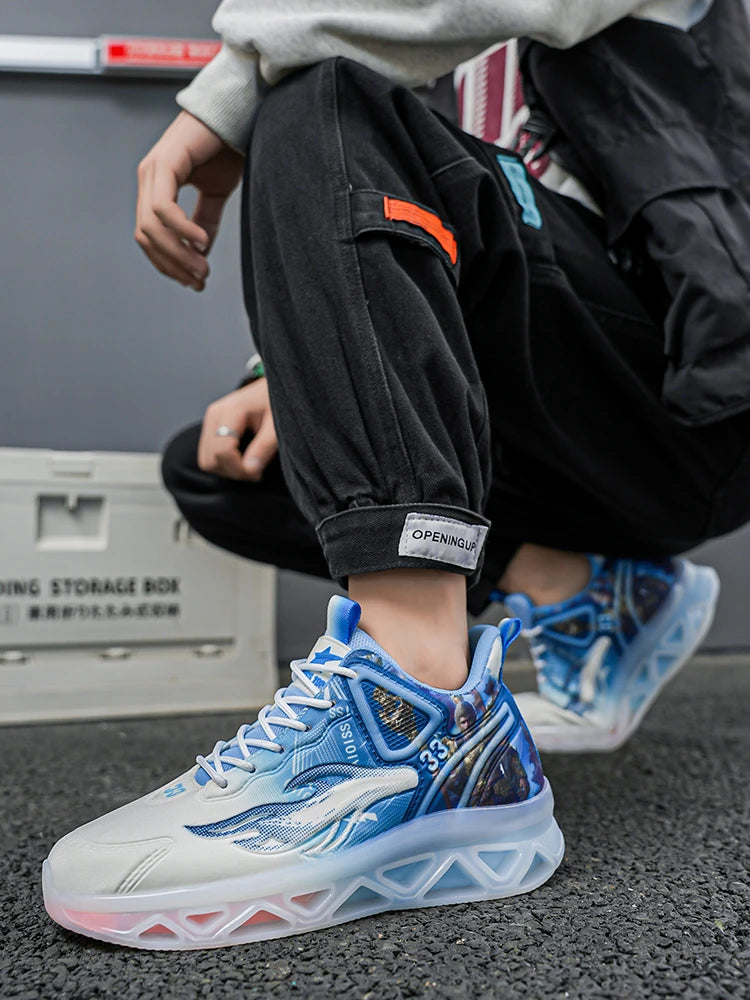 Chaussures de basket-ball à la mode et tendance pour hommes, avec une forte capacité de saut, chaussures de sport décontractées antidérapantes et résistantes à l'usure