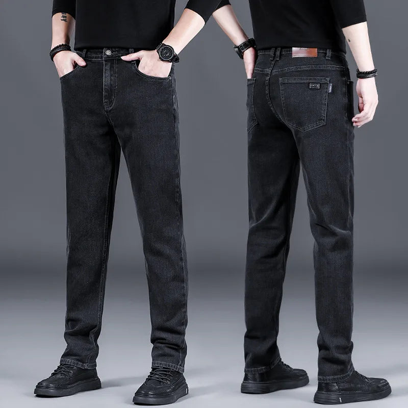 Jeans pantalons haut de gamme pour hommes pantalons printemps et automne pantalons décontractés homme adulte Gentleman est confortable et décontracté Baggy jean