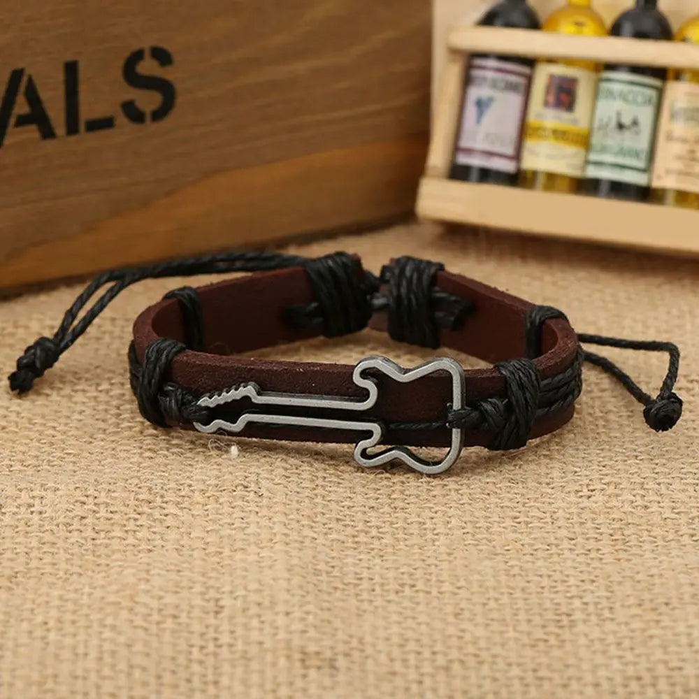 1pc Chain Friendship Men Wristbands Adjustable Women Bracelets Antique Jewelry Charm Bangles Guitar Bracelets