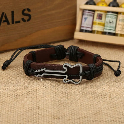 1pc Chain Friendship Men Wristbands Adjustable Women Bracelets Antique Jewelry Charm Bangles Guitar Bracelets