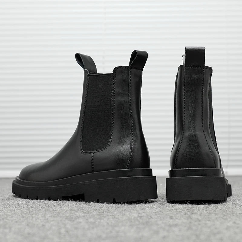 StephanBoots-Chaussures à plateforme noires pour hommes, Bottes de rinçage à la mode, Slip on, Nouveau, Automne, Hiver, 2022 - DOGOMET DIGITAL PLUS