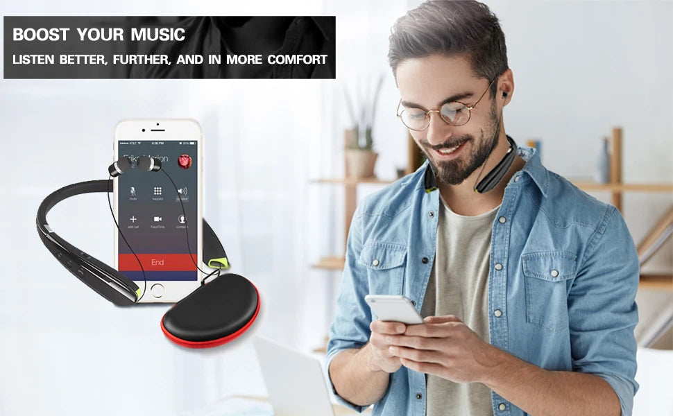 INMAS SX-991True Wireless Foldable Earbuds Bluetooth Neckband Headset Hifi Stereo Earphones Noise Cancelling Headphones With Mic - DOGOMET DIGITAL PLUS