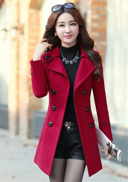 Manteau en laine pour femme, Long et chaud, mode coréenne, veste à Double boutonnage, vêtements d'extérieur, nouvelle collection hiver 2023