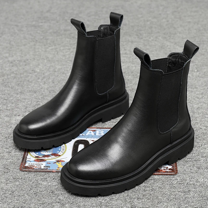 StephanBoots-Chaussures à plateforme noires pour hommes, Bottes de rinçage à la mode, Slip on, Nouveau, Automne, Hiver, 2022 - DOGOMET DIGITAL PLUS
