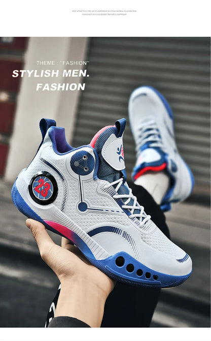 Nouvelles chaussures de basket-ball montantes chaussures de sport confortables et respirantes pour hommes et femmes athlètes d'entraînement chaussures d'étudiant décontractées