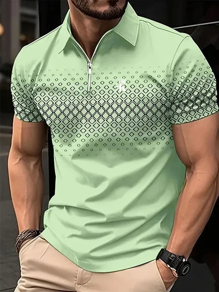 Polo de Golf à manches courtes pour hommes d'affaires, chemise d'extérieur décontractée, Streetwear quotidien, été, impression 3D, Polyester micro-élastique