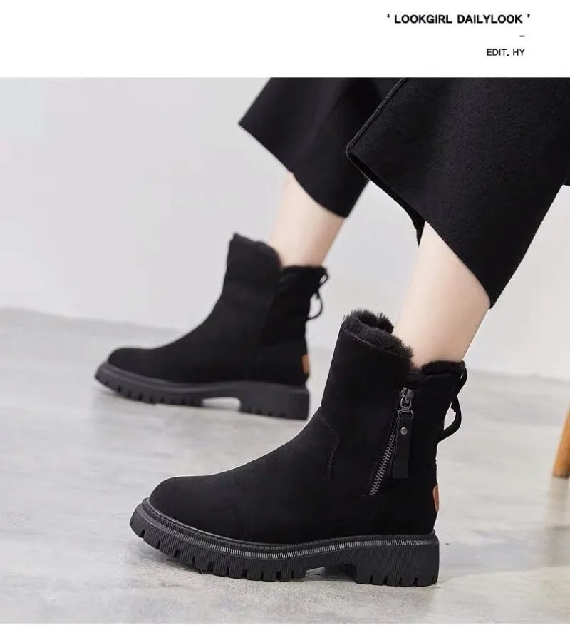 2025 hiver femmes bottes en peluche chaud bottes De neige mode haut coton bottes pour femmes gland fermeture éclair bottine Botas De Mujer - DOGOMET DIGITAL PLUS