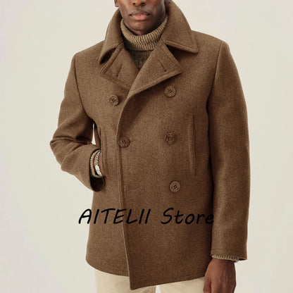 Manteau en laine élégant pour hommes, vestes pour hommes combinés, cachet masculin, haute qualité, hiver, luxe, nouveau