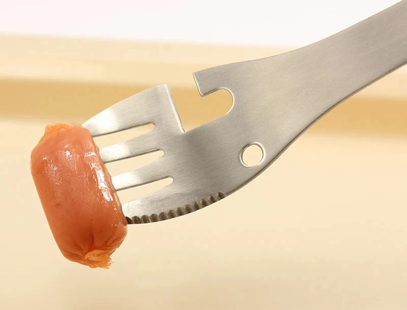 Outils de survie en plein air 5 en 1, Kit EDC multifonctionnel de Camping, fourchette pratique, couteau, cuillère, ouvre-bouteille/boîte - DOGOMET DIGITAL PLUS