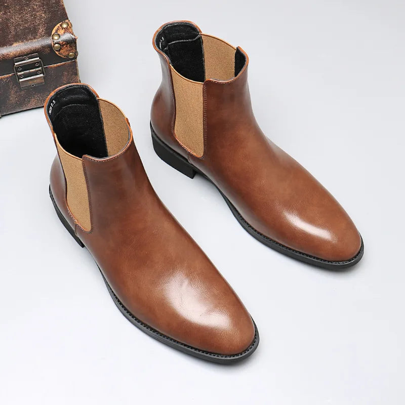 StephanBoots-Bottes courtes en cuir pour hommes, bottes de rinçage, chaussures décontractées montantes