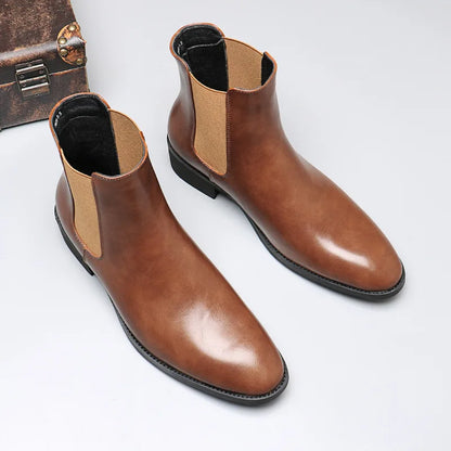 StephanBoots-Bottes courtes en cuir pour hommes, bottes de rinçage, chaussures décontractées montantes