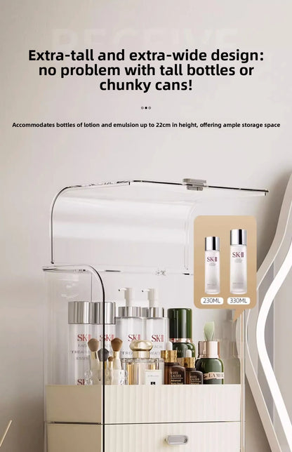 Internet celebrity cosmetics storage box, household box, desktop transparent dustproof cabinet, dressing table, skincare shelf