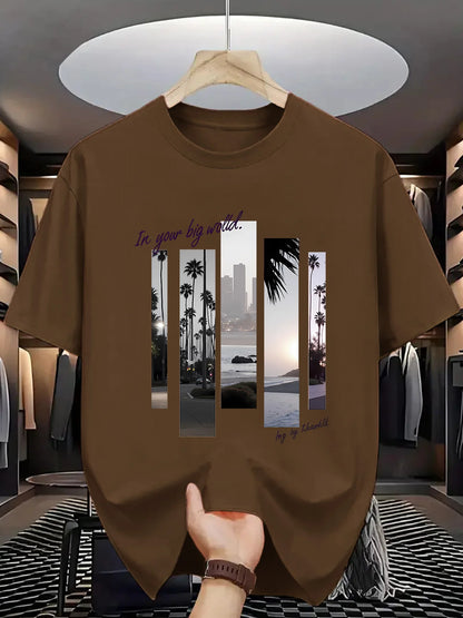 T-SHIRT MANCHES COURTES COL ROND HOMME, 100% COTON