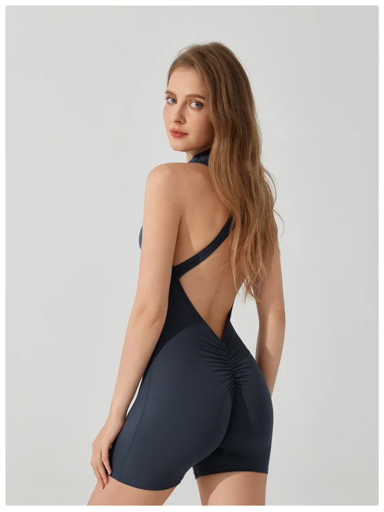 Jumpsuit woman Sexy High Back V-Cut jumpsuits for woman Yoga Peach Butt Lifting Sportswear Bodysuit Female clothing overalls