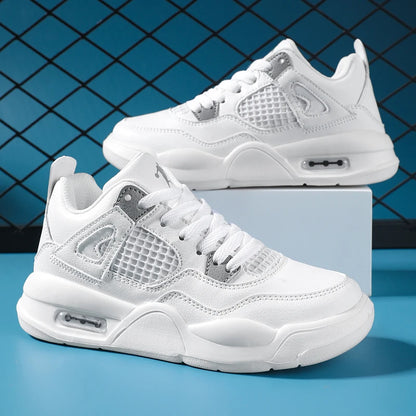 Baskets de basket-ball en cuir à lacets pour enfants, chaussures de skate plates décontractées, tennis pour enfants, qualité, mode, filles, garçons