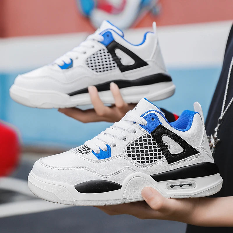 Baskets de basket-ball en cuir à lacets pour enfants, chaussures de skate plates décontractées, tennis pour enfants, qualité, mode, filles, garçons