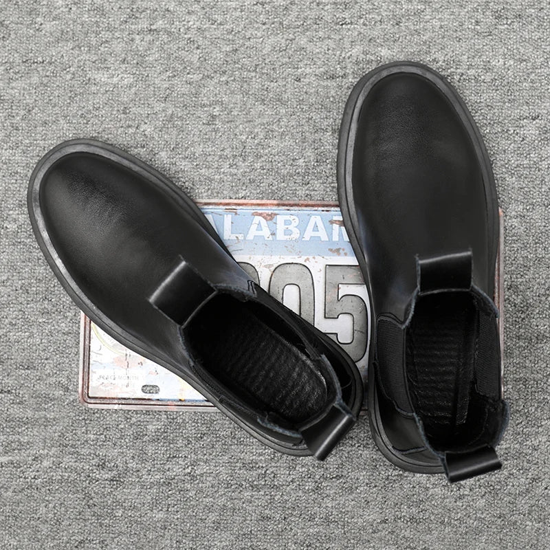 StephanBoots-Chaussures à plateforme noires pour hommes, Bottes de rinçage à la mode, Slip on, Nouveau, Automne, Hiver, 2022 - DOGOMET DIGITAL PLUS