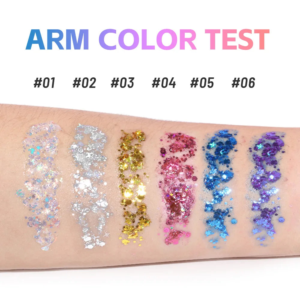 5 couleurs peinture corporelle paillettes bâton visage lèvres étoile paillettes poudre ombre à paupières Festival scène maquillage - DOGOMET DIGITAL PLUS