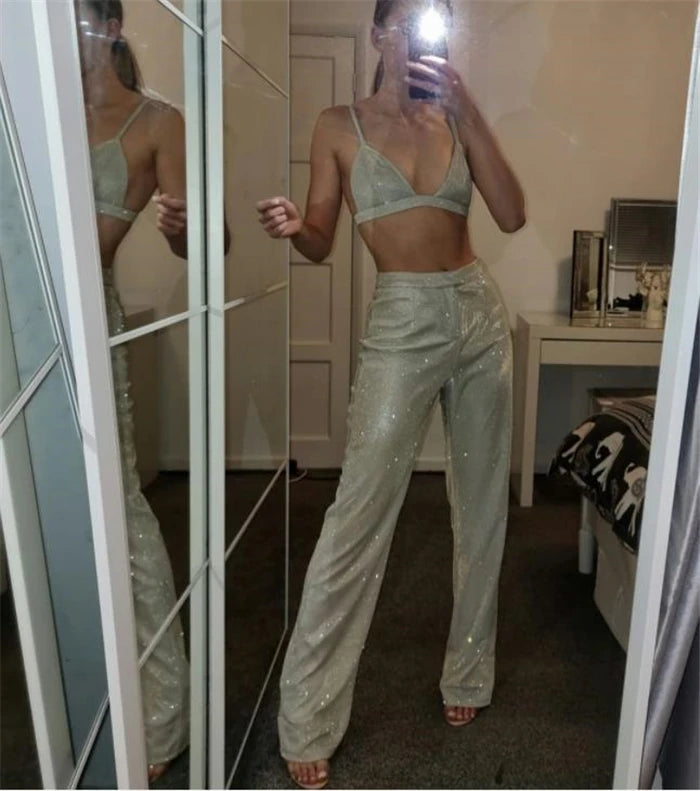 Women's Suiting  Pants Set Faionable Workwear Ensemble Spring  Collection 3% - 50% Conent Content