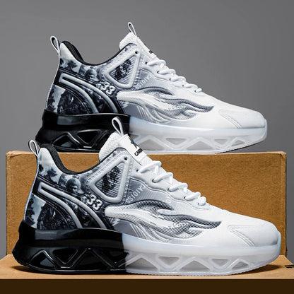 Chaussures de basket-ball à la mode et tendance pour hommes, avec une forte capacité de saut, chaussures de sport décontractées antidérapantes et résistantes à l'usure