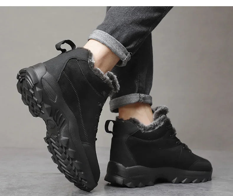 Hommes hiver bottes de neige avec fourrure baskets d'extérieur hommes chaussures 2023 nouveau mâle chaussures chaudes bottines pour hommes Botines Botas Hombre - DOGOMET DIGITAL PLUS