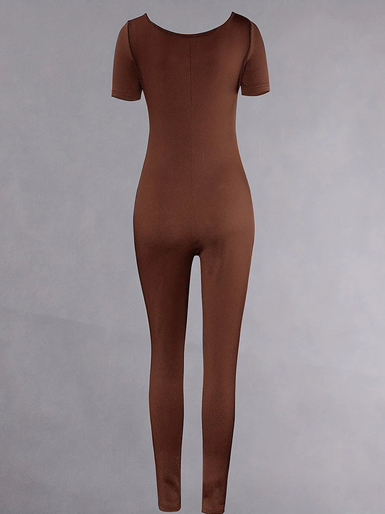 Barboteuse à manches courtes pour femmes, couleur unie, slim, batterie con, combinaisons, sport, fitness, décontracté, activité, streetwear, salopette