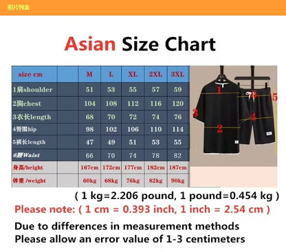 2025 Summer breathable quick drying sports casual jogging men's fashion printed short sleeve T-shirt + shorts two-piece set - DOGOMET DIGITAL PLUS