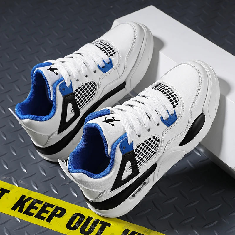 Baskets de basket-ball en cuir à lacets pour enfants, chaussures de skate plates décontractées, tennis pour enfants, qualité, mode, filles, garçons