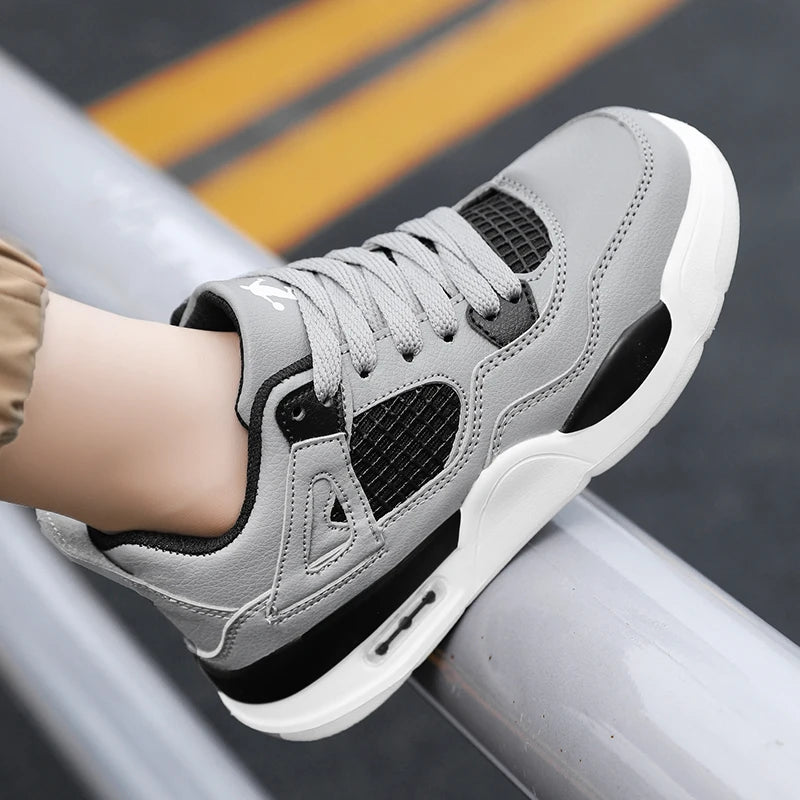 Baskets de basket-ball en cuir à lacets pour enfants, chaussures de skate plates décontractées, tennis pour enfants, qualité, mode, filles, garçons