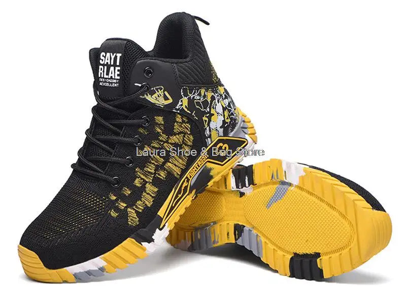 High Top Safety Shoes Men Steel Toe Work Shoes Men Women Work Safety Boots Anti Smash Safety Indestructible Work Boot Breathable