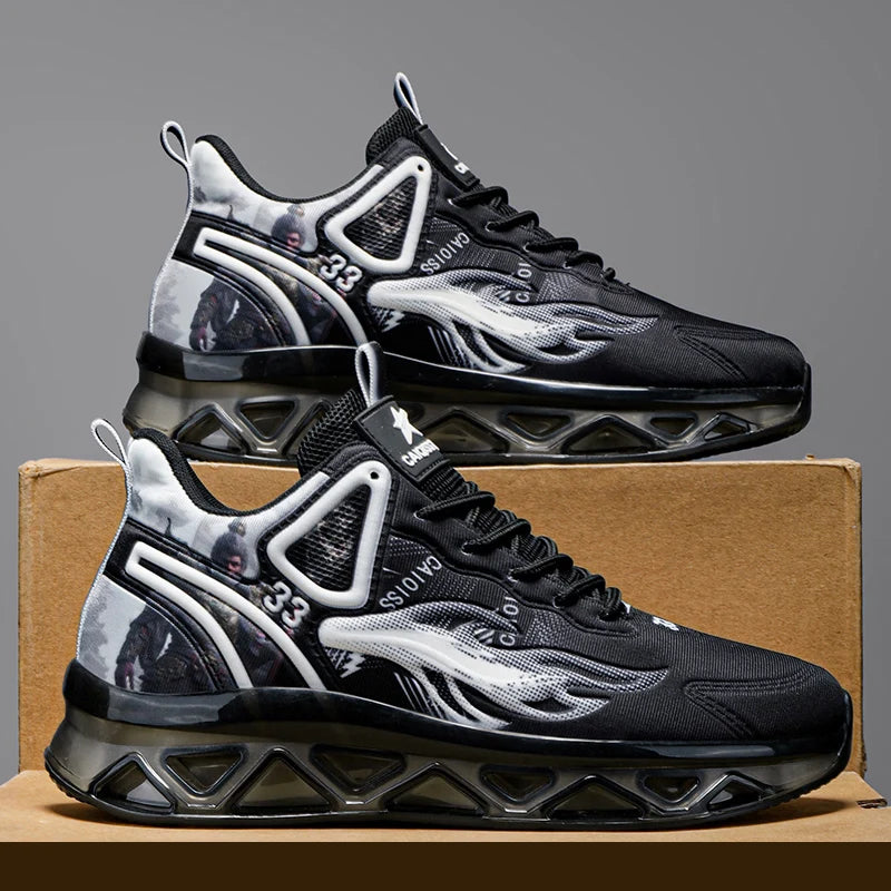 Chaussures de basket-ball à la mode et tendance pour hommes, avec une forte capacité de saut, chaussures de sport décontractées antidérapantes et résistantes à l'usure