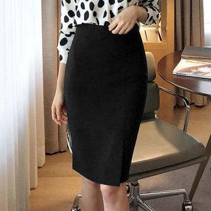 ZANZEA 2025 été taille haute jupe moulante Vintage Faldas femmes mode genou longueur Jupes décontracté ourlet fendu bureau travail Jupes