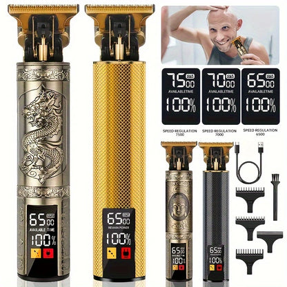 Kit de tondeuses à cheveux et tondeuses vintage professionnelles, ensemble de coupe de cheveux et de toilettage sans fil rechargeables pour hommes, tondeuse à barbe avec - DOGOMET DIGITAL PLUS